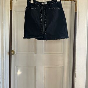 Pistola Midnight Black Embellished Mini Skirt